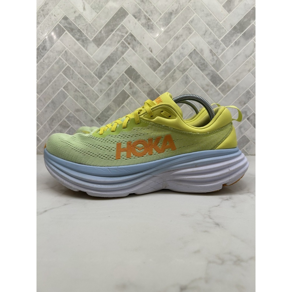 Hoka One One Bondi 8 Running Shoes Mens 10.5D 10.5 D Butterfly Evening Primrose